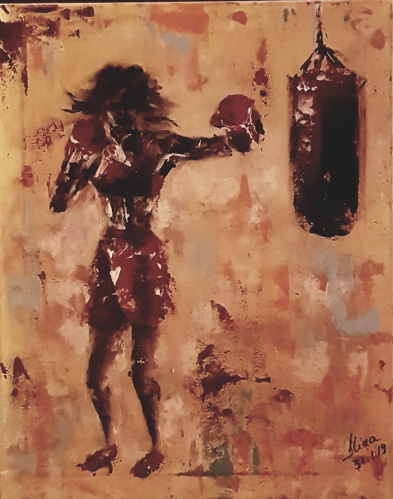 ArteDiAlina.com painting: My gloves are red 2